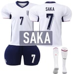 UEFA Euro 2024 Englands Hemmafotbollströja Kit Nr. 7 Saka Adult XXL