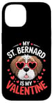 iPhone 14 St Bernard My Valentines Hearts Day Dog Mom Dad Case