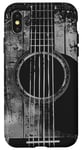 Coque pour iPhone X/XS Guitare acoustique, vintage, vieilli, musique rock & roll