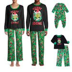 Julpyjamas för Familjen Grinch - PJs för Vuxna och Barn - Julparty Nattunderkläder - Pyjamas Set Mom-M