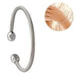 Magnetiskt koppararmband terapi artritsmärta lindring armband magnetiskt armband  (FMY) Silver