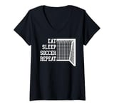 Womens Funny Eat Sleep Soccer Boys V-Neck T-Shirt