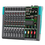 Depusheng PA8 Console de mixage audio professionnelle Console 8 canaux numérique USB Bluetooth MP3 Entrée d'ordinateur Alimentation fantôme 48 V Effet de réverbération 99 intégré