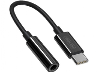 Joyroom hörlursadapter 3,5 mm minijack (hona) - USB typ C (hane) svart (SH-C1)