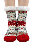 LOFIR Chaussettes Chaussons Femme Chaussettes Chaudes pour Hiver, Chaussettes Antidérapant à la Maison Femme Fille Noël Chaussettes Épais, Chaussettes Thermiques à Motif Animal, taille 35-41, 1 paire