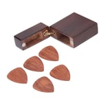 Wood Guitar Pick Box Black Walnut Wood Unique Lighter Shape Smoothly Vintage GF0