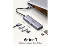 Ugreen Cm511 5-In-1 Adapter Usb-C Hub To 3X Usb3.0 + Hdmi + Tf/Sd Gray