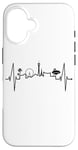 Coque pour iPhone 16 Las Vegas silhouette battement coeur Nevada Sin City USA