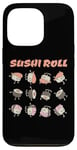 Coque pour iPhone 13 Pro Rouleau de sushi amusant dessin animé Kawaii Anime japonais Art Design