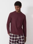 Crew Clothing Cotton Blend Regular Fit Waffle Jersey T-Shirt, Burgundy Red