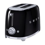 Smeg 2 Slice Toaster Retro Style in Black | TSF01BLUK | Brand new