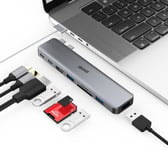 Hubs USB C, Adaptateur Macbook Pro/Air Hub USB C 8 en 2 avec 4K HDMI Thunderbolt, 5Gbps USBC, USB3.0 * 2 und USB Ports, Lecture de Carte SD/TF, Adaptateur Mac pour MacBook Pro Air.[S280]