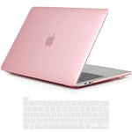 TECOOL Coque Compatible avec MacBook Pro 16 Pouces 2020 2019 (A2141) avec Touch Bar, Coque Rigide en Plastique Fine et Protection Clavier (UE AZERTY), Cristal Fuchsia