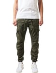 Urban Classics Men's Camo Cargo Jogging Pants Trouser, Olive Camo, 30W / 30L