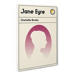 Book Cover Jane Eyre Charlotte Bronte Modern Canvas Wall Art Print Ready to Hang, Framed Picture for Living Room Bedroom Home Office Décor, 20x14 Inch (50x35 cm)