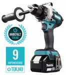 Makita 18V Borskrutrekker med batteri 2x5.0Ah og lader (DDF486RTJ)