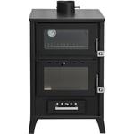 Divina Fire - Poêle à Bois Avec Four Marika Noir 22 Kw L50.5xp58.5xh91.5