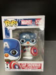 MARVEL CAP SNOWMAN 3.75 POP HOLIDAY CHRISTMAS VINYL FIGURE 532 CAPTAIN AMERICA