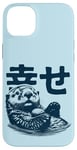 Coque pour iPhone 14 Plus Kanji 'Bonheur' Loutre de Mer avec son Caillou préféré