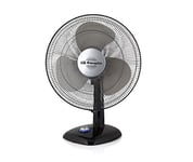 Orbegozo TF 0124 - Ventilateur de table, oscillant, 2 vitesses, hélices de 23 cm de diamètre, poignée, 25 W, témoin lumineux à LED, noir