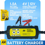 AA Smart Battery Charger Repair Maintainer 12V 6V 1.5A AGM/GEL Car Motorcycle