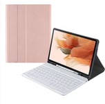 Étui Clavier Pour Samsung Galaxy Tab A8 10,5 Pouces Modèle 2022 (Sm-X200/X205/X207),Clavier Français Azerty,Clavier Bluetooth Sans Fil Détachable Magnétiquement,Rose Gold