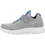 Geox Garçon J Spherica Boy Basket, Grey Lt Blue, 37 EU