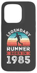 Coque pour iPhone 15 Pro Legendary Runner born 1985 40e anniversaire cadeaux course