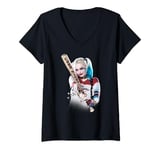 Womens Suicide Squad Harley Quinn Bat You V-Neck T-Shirt