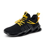 Men Running Shoes Shock Absorbing Anti Slip Low Top Breathable Mesh Trainers Outdoor Casual Jogging Walking Gym Shoe Black