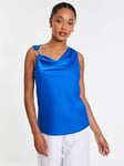 Quiz Royal Blue Satin Vest Top, Blue, Size 12, Women