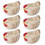 6x Country Hen Shape Egg Cups Holder Hard Soft Boiled Egg Ceramic Chicken Holder