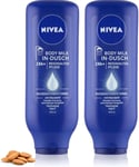 Body Moisturiser Bundle with Nivea In-Shower Body Lotion for Dry Skin 2 X 400 Ml
