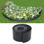 vidaXL Garden Edging 15cm PE Garden Border Roll Lawn Edge Grass Edge Plastic Lawn Garden and Flower Bed Edging and Landscape Border Grey 10m