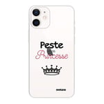 Evetane Coque Compatible avec iPhone 12 Mini Souple Silicone Solide Ultra Resistant Fine Protection Housse Etui Transparente Peste mais Princesse Motif Tendance