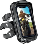 Support Telephone Moto Etanche 360° Rotation Support Smartphone Moto Anti Vibration Support Téléphone Scooter Avec Ecran Tactile Porte Moto Retroviseur Pour Téléphone Jusqu'à 7,0"" (Noir C)