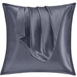 Vielit Taie Oreiller Satin 65x65 Lot de 2,pour Cheveux,Similaire Aux Taie d Oreiller en Soie,Housse de Coussin 65x65,Taies d'oreillers certifié Oeko-Tex Blue Violet