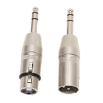 Adaptateur Trs Vers Xlr 1/4 Pouces, 2 Pi&egrave;Ces, Connecteur St&eacute;R&eacute;O 6.5mm St&eacute;R&eacute;O 1/4 Trs M&acirc;Le Vers Xlr 3 Broches Femelle Et M&acirc;Le, Connecteur Sonore &eacute;Quilibr&eacute;