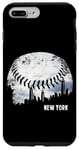 Coque pour iPhone 7 Plus/8 Plus Grattoir à ciel vintage Baseball New York City Nuages