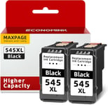 545 Xl Cartouches D'Encre Noir, Pg 545 545 Noire Remanufacturées Pour Canon 545 Xl Noir, Cartouche 545 Pour Canon Pixma Ts3150, Ts3350, Ts4550, Mx495, Mg2555S, Mg2450 Imprimante (2-Pack)