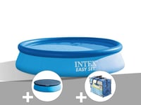 Kit piscine autoportée Intex Easy Set 3,05 x 0,76 m (avec filtration) + + Bâche à bulles + Bâche de protection