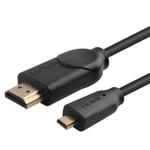 INSTEN® Câble Noir HDMI 1.4 mâle Type A vers Micro HDMI mâle Type D, 3 mètres, avec Ethernet Pour HDTV TV 720p, 1080i, 1080p, 4K, Motorola Droid X / Droid Razr Maxx HD, BlackBerry Z10 / Q10 / Z30