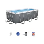 Piscine hors sol Power Steel™ 412 x 201 x 122 cm, filtre a cartouche, échelle, diffuseur Chemconnect™ - Bestway