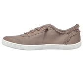 Skechers Femme B Cute-Toile rayée à Enfiler Basket, Taupe, 39.5 EU