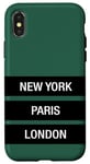 Coque pour iPhone X/XS New York Paris London Novelty Graphic Tees & Cool Designs