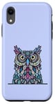 iPhone XR Owl in pink blue purple Ancient symbol of wisdom Case