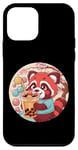 Coque pour iPhone 12 mini Roter Kawaii Panda avec Bubble Tea