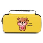 Etui pochette Switch lite jaune ourson panda coeur personnalisee