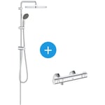 Grohe - Vitalio Start System 250 Cube Colonne de douche + Mitigeur thermostatique Grohtherm 800 (26698XXX)