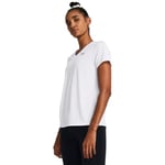 Under Armour Tech SSV-Solid, T-shirt de sport respirant pour femme, T-Shirt manches courtes avec col en V